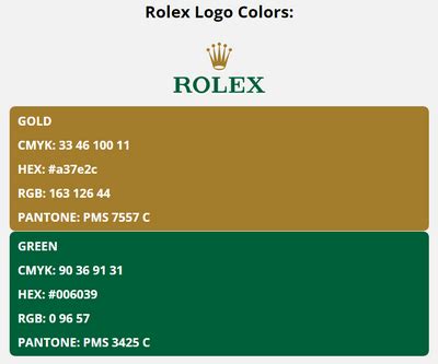 rolex brand colors|rolex logo color code.